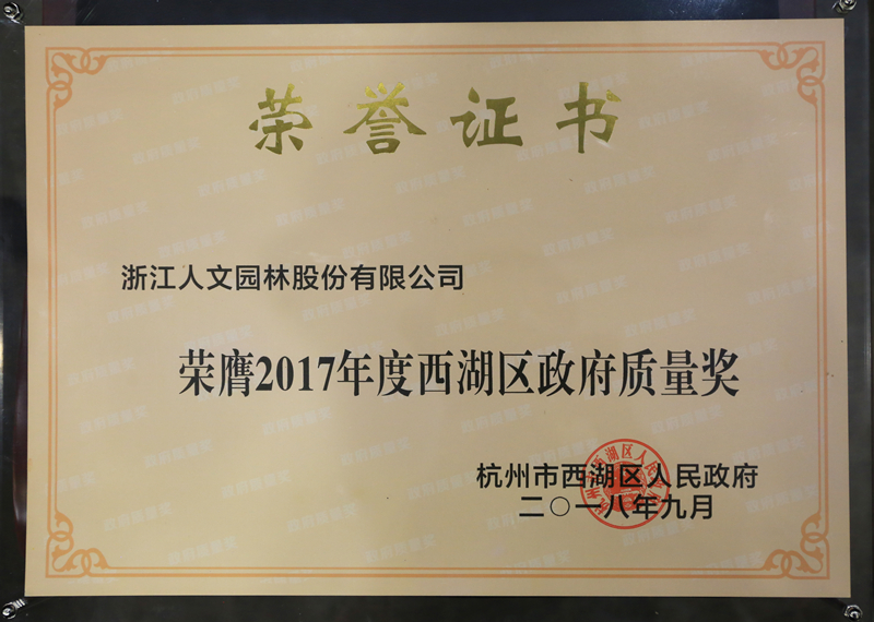 2017年西湖区政府质量奖